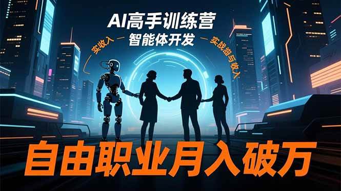 （16602期）AI高手训练营3.0，ChatGPT，Midjourney，智能体开发，自由职业月入破万-淘秘副业