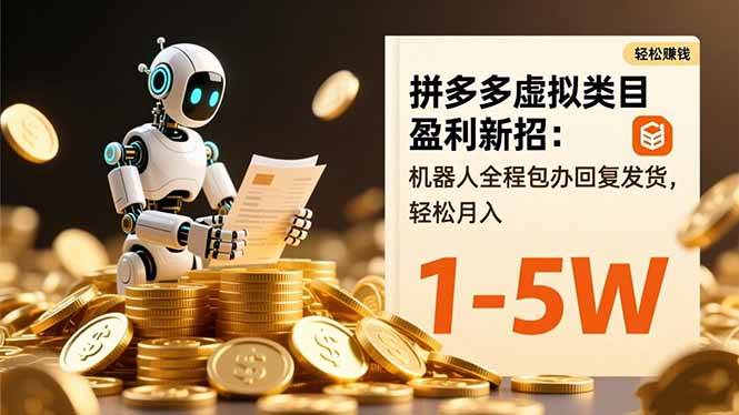 （16529期）拼多多虚拟类目盈利新招：机器人全程包办回复发货，轻松月入 1-5W-淘秘副业