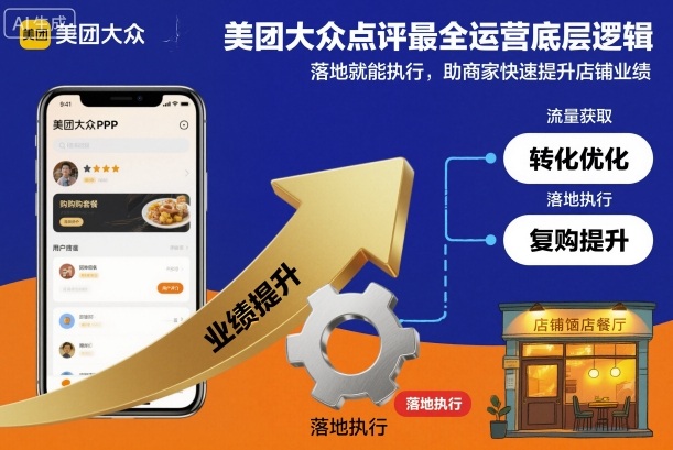 美团大众点评最全运营底层逻辑，落地就能执行，助商家快速提升店铺业绩-淘秘副业