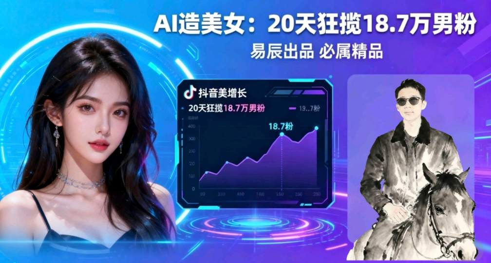 副业拆解：手把手教学用AI制作“氛围感”美女动图，在抖音引流男粉就这么简单-淘秘副业