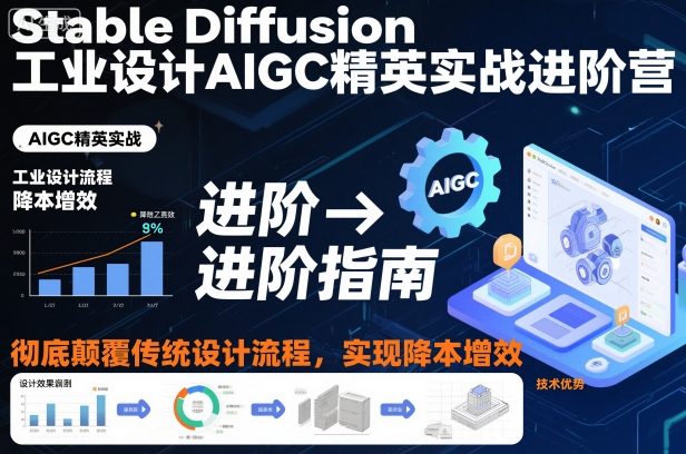 Stable Diffusion工业设计AIGC精英实战进阶营，彻底颠覆传统设计流程，实现降本增效-淘秘副业