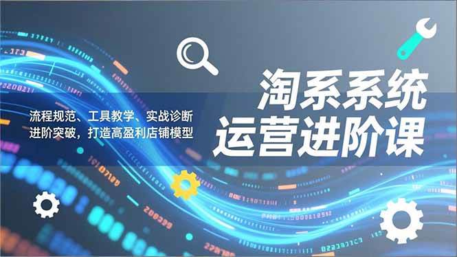 （16927期）淘系系统运营进阶课2.0，流程规范、工具教学、实战诊断，进阶突破，打造高盈利店铺模型-淘秘副业