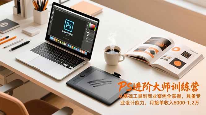 （16868期）PS进阶大师训练营，从基础工具到商业案例全掌握，具备专业设计能力，月接单收入6000-1.2万-淘秘副业