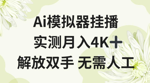 Ai模拟器挂播，实测月入4K十，解放双手无需人工【揭秘】-淘秘副业