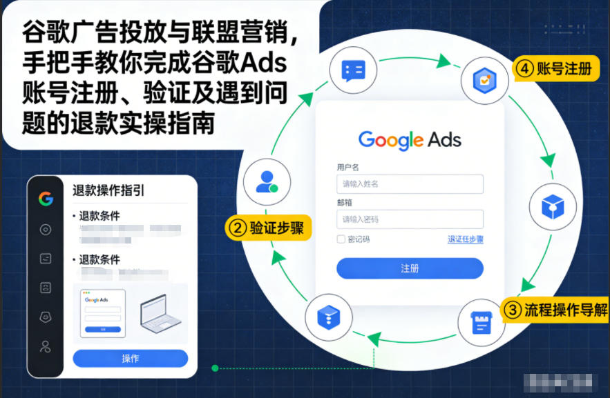 谷歌广告投放与联盟营销，手把手教你完成谷歌Ads账号注册、验证及遇到问题的退款实操指南-淘秘副业