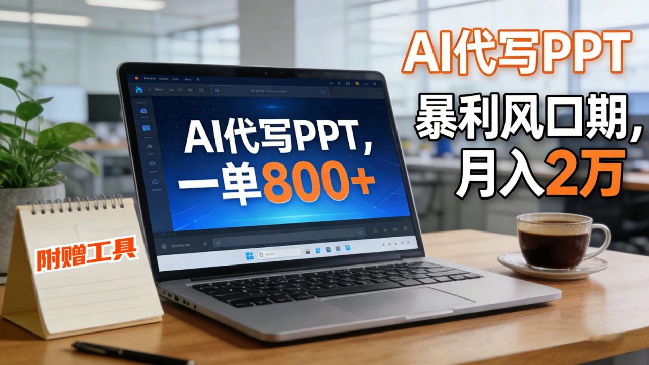 AI 代写做 PPT！一单狂赚 800+，风口期月入 2 万（工具 + 提示词直接送）-淘秘副业