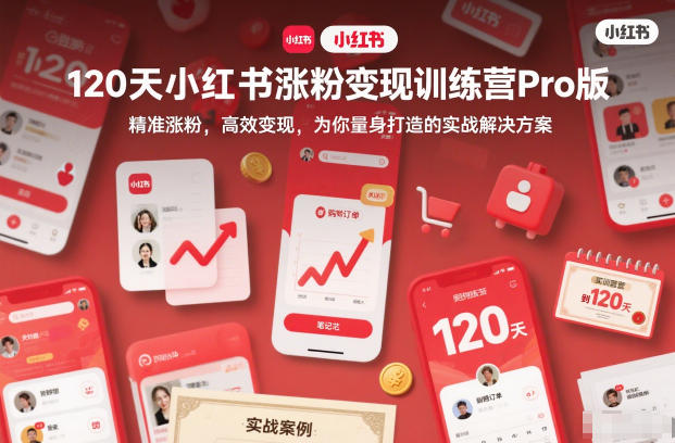 120天小红书涨粉变现训练营Pro版，精准涨粉，高效变现，为你量身打造的实战解决方案-淘秘副业