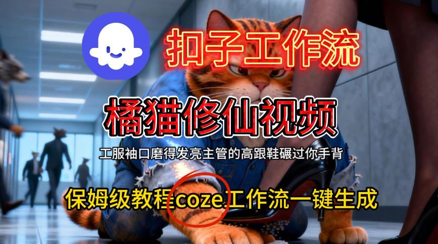 Coze扣子工作流一键生成橘猫修仙视频，保姆级搭建教程-淘秘副业