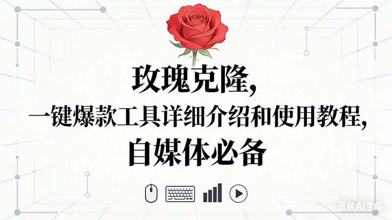 （16811期）玫瑰克隆神器，自媒体必备，一键爆款工具详细介绍和使用教程-淘秘副业