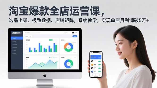 （16928期）淘宝爆款全店运营课2.0，选品上架、极致数据、店铺矩阵，系统教学，实现单店月利润破5万+-淘秘副业