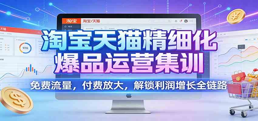 淘宝天猫精细化爆品运营集训:免费流量,付费放大,解锁利润增长全链路