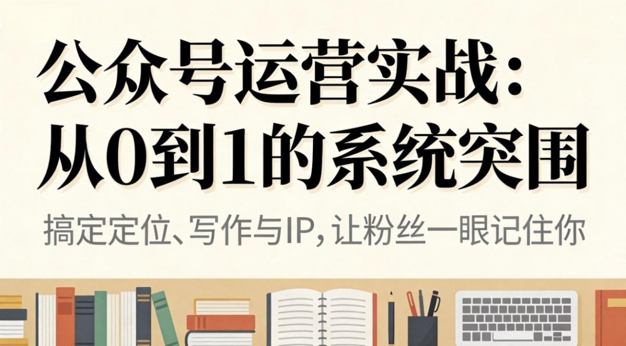 公众号运营实战：从0到1的系统突围-淘秘副业