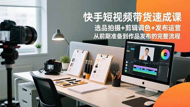 （16752期）快手短视频带货速成课，选品拍摄+剪辑调色+发布运营，从前期准备到作品发布的完整流程-淘秘副业