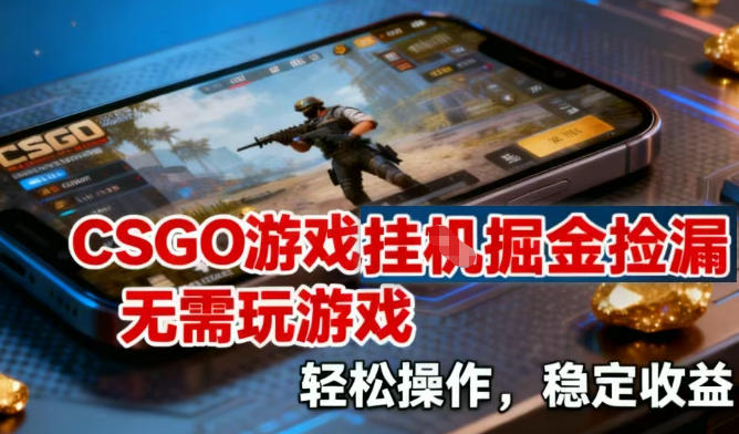 CSGO游戏挂G掘金捡漏，不需要玩游戏，操作简单，收益稳定【揭秘】-淘秘副业