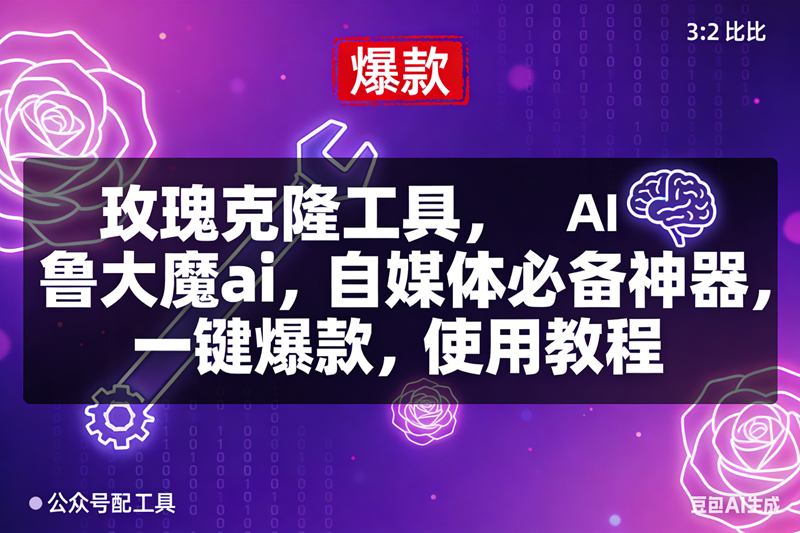 （16847期）玫瑰克隆，鲁大魔ai，自媒体必备神器，一键爆款工具，详细介绍和。使用教程-淘秘副业