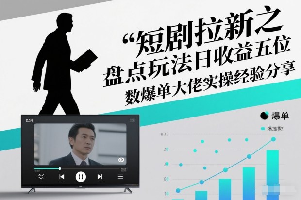 短剧拉新之盘点玩法日收益五位数爆单大佬实操经验分享 短剧拉新之盘点类简单粗暴的玩法全流程实操课，小白也能轻松做-淘秘副业