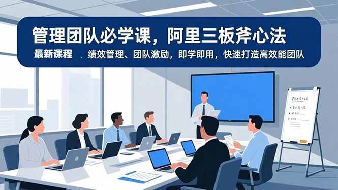 （16929期）管理团队必学课，阿里三板斧心法、绩效管理、团队激励，即学即用，快速打造高效能团队-淘秘副业