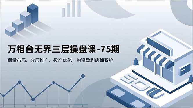 （16769期）万相台无界三层操盘课-75期，销量布局、分层推广、投产优化，构建盈利店铺系统-淘秘副业