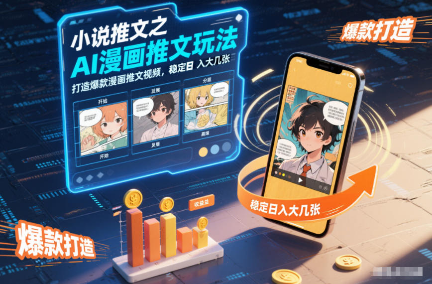 小说推文之AI漫画推文玩法，打造爆款漫画推文视频，稳定日入大几张-淘秘副业