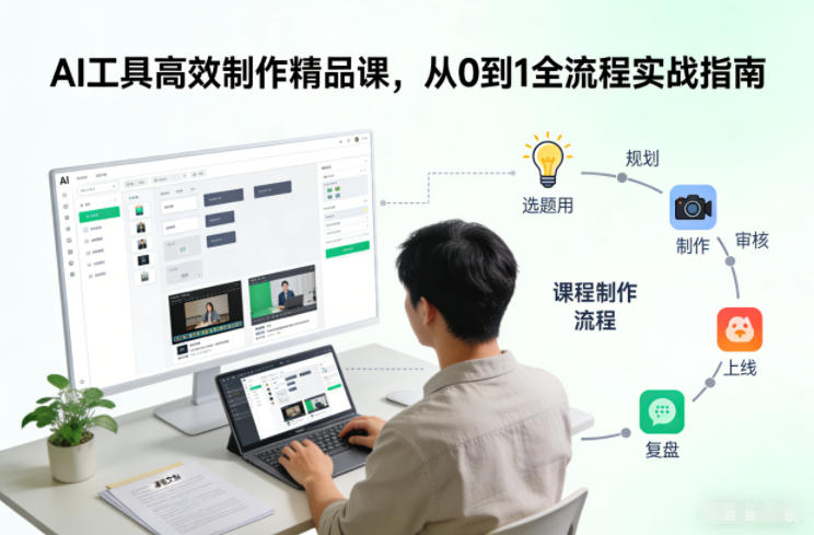 AI工具高效制作精品课，从0到1全流程实战指南-淘秘副业