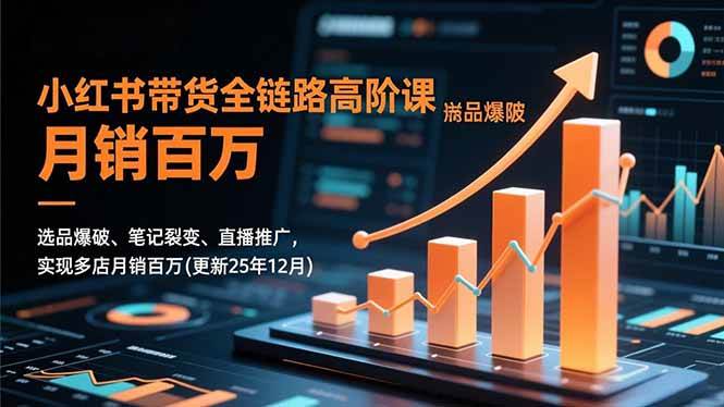 （16842期）小红书带货全链路高阶课，选品爆破、笔记裂变、直播推广，实现多店月销百万(更新25年12月)-淘秘副业