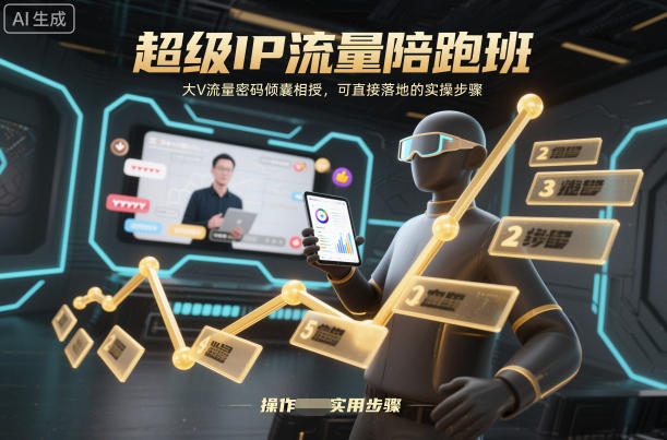 超级IP流量陪跑班，大V流量密码倾囊相授，可直接落地的实操步骤-淘秘副业