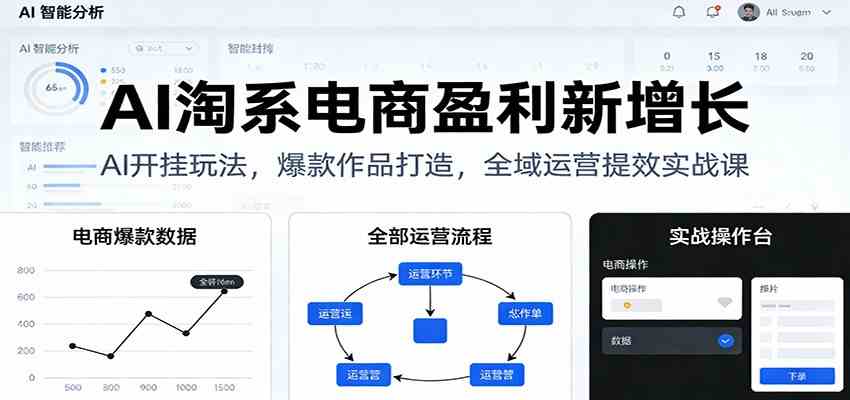 AI淘系电商盈利新增长，AI开挂玩法，爆款作品打造，全域运营提效实战课-淘秘副业