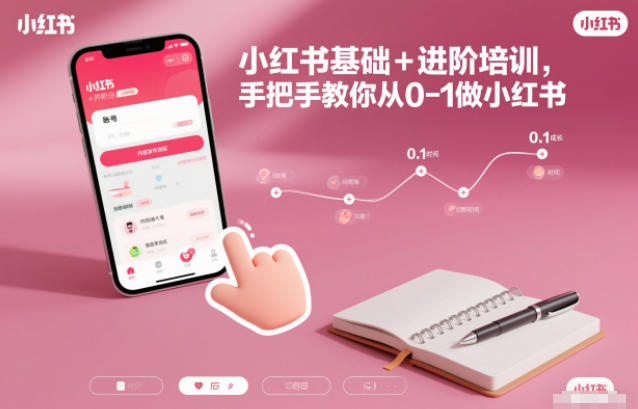 小红书基础+进阶培训，手把手教你从0-1做小红书-淘秘副业