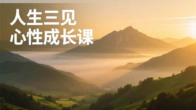 （16897期）人生三见心性成长课，见天地众生自己，搞透人性安顿身心，活出清晰自我，内在富足无价-淘秘副业
