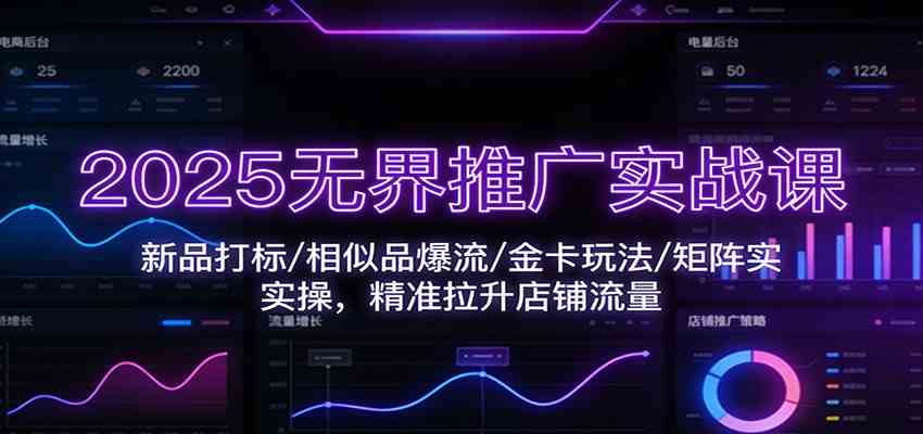 2025无界推广实战课：新品打标/相似品爆流/金卡玩法/矩阵实操，精准拉升店铺流量-淘秘副业