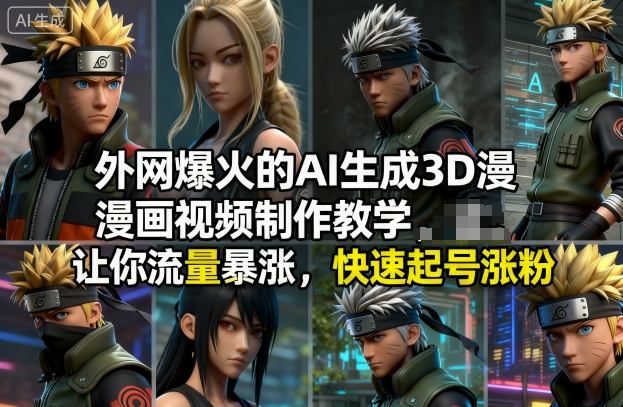 外网爆火的AI生成3D漫画视频制作教学，让你流量暴涨，快速起号涨粉！-淘秘副业