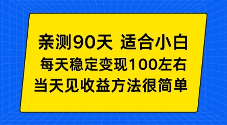 亲测90天！适合小白的自动项目，每天收入100左右，方法很简单【揭秘】-淘秘副业