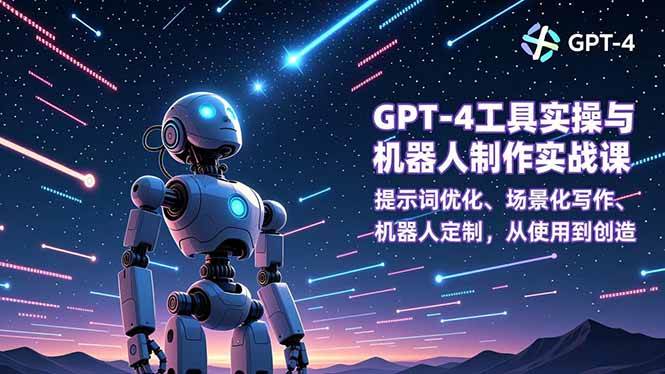（16837期）GPT-4工具实操与机器人制作实战课：提示词优化、场景化写作、机器人定制，从使用到创造-淘秘副业