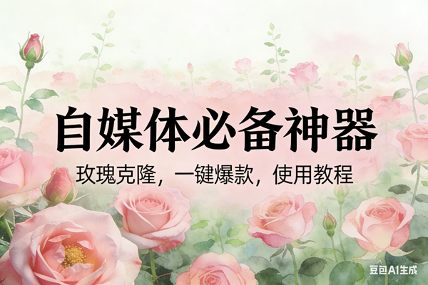 （17115期）玫瑰克隆神器，ai鲁大魔，自媒体必备工具，一键爆款神器，详细教程-淘秘副业