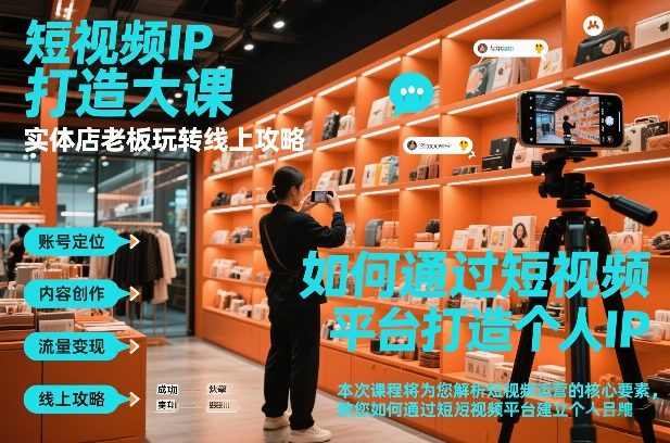 短视频ip打造大课，实体店老板玩转线上攻略-淘秘副业