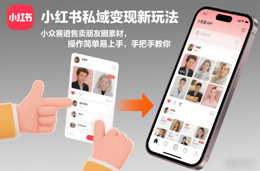 小红书私域变现新玩法，小众赛道售卖朋友圈素材，操作简单易上手，手把手教你-淘秘副业