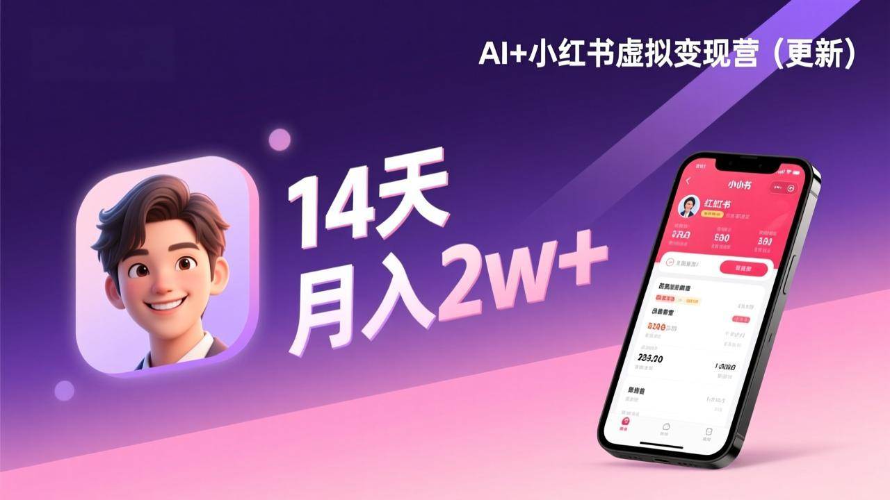 （17275期）AI+小红书虚拟变现营（更新），14天掌握选品、笔记、成交，打造自动化月入2w+事业-淘秘副业