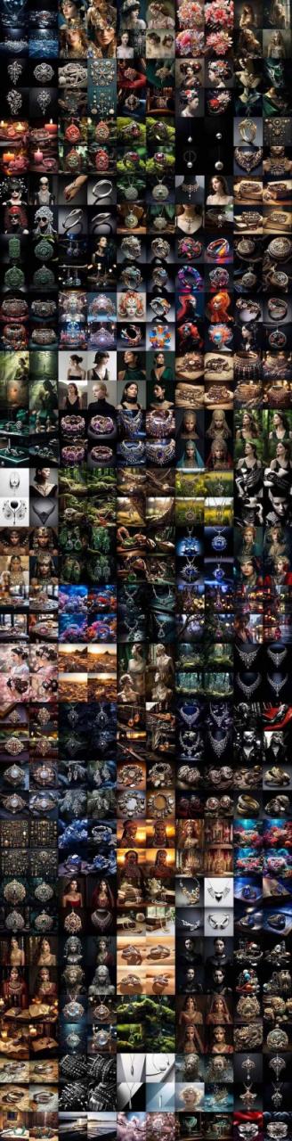 463个Midjourney珠宝摄影提示词:覆盖全品类珠宝,AI设计秒出专业效果