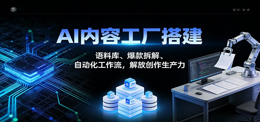 AI内容工厂搭建：语料库、爆款拆解、自动化工作流，解放创作生产力-淘秘副业