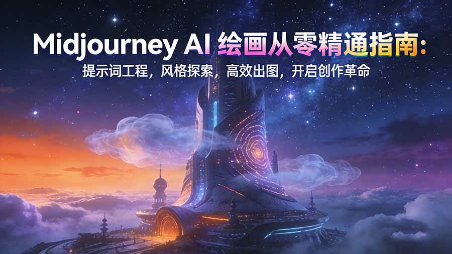 （17118期）Midjourney AI绘画从零精通指南：提示词工程，风格探索，高效出图，开启创作革命-淘秘副业