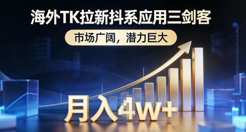 海外TK拉新抖系应用三剑客，市场广阔，潜力巨大，月入1w+-淘秘副业