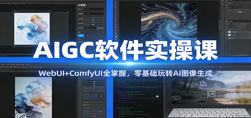 AIGC软件实操课：WebUI+ComfyUI全掌握，零基础玩转AI图像生成-淘秘副业