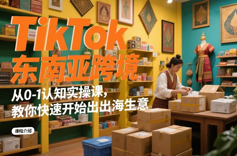 TikTok东南亚跨境从0-1认知实操课，教你快速开始出海生意-淘秘副业