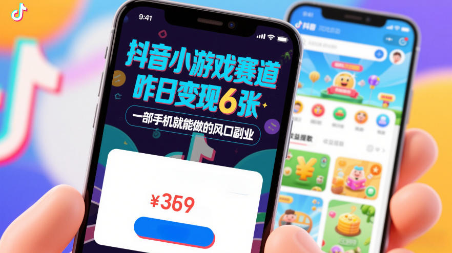 抖音小游戏赛道，昨日变现600+，零基础一部手机就能做的风口副业【揭秘】-淘秘副业