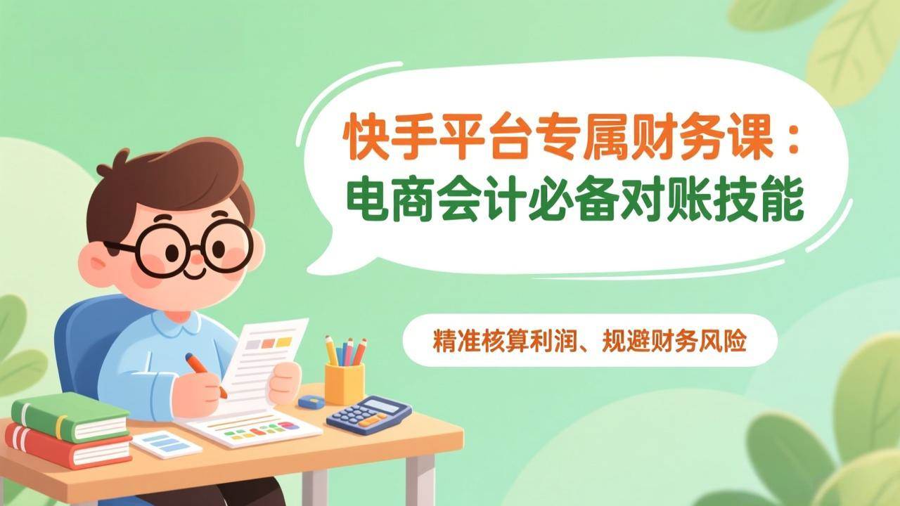 （17167期）快手平台专属财务课：电商会计必备对账技能，精准核算利润、规避财务风险-淘秘副业