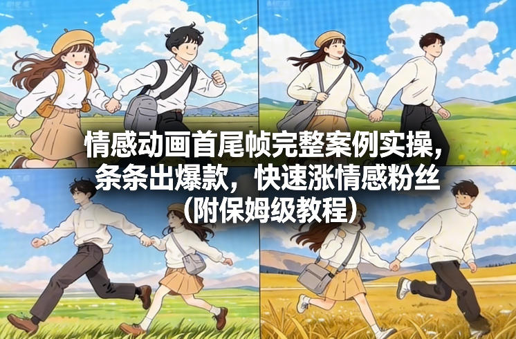 情感动画首尾帧完整案例实操，条条出爆款，快速涨情感粉丝（附保姆级教程）-淘秘副业