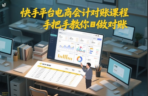 快手平台电商会计对账课程，手把手教你做对账-淘秘副业