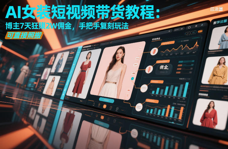AI女装短视频带货教程：博主7天狂賺2W佣金，手把手复刻玩法，可直接照搬-淘秘副业