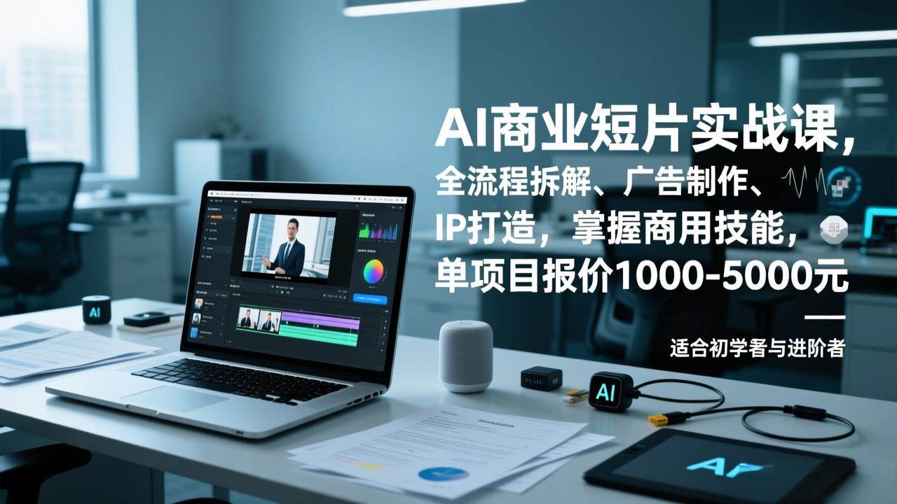 （17050期）AI商业短片实战课，全流程拆解、广告制作、IP打造，掌握商用技能，单项目报价1000-5000元-淘秘副业