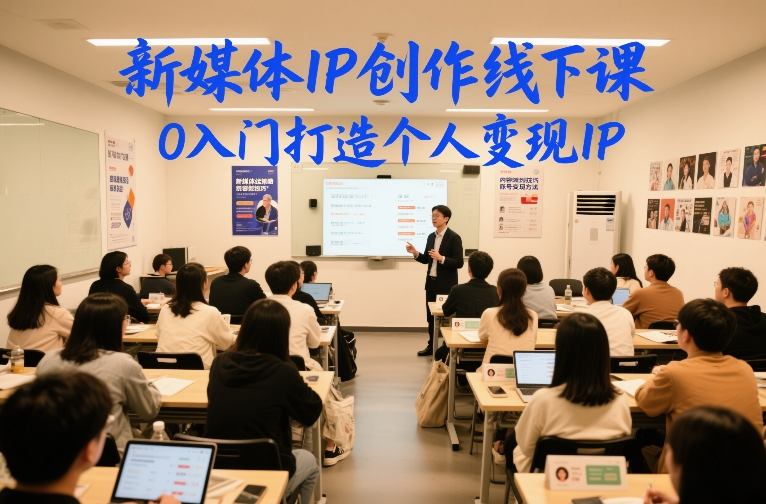 新媒体IP创作线下课，0入门打造个人变现IP-淘秘副业
